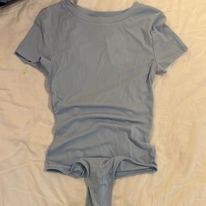 Blue body suit